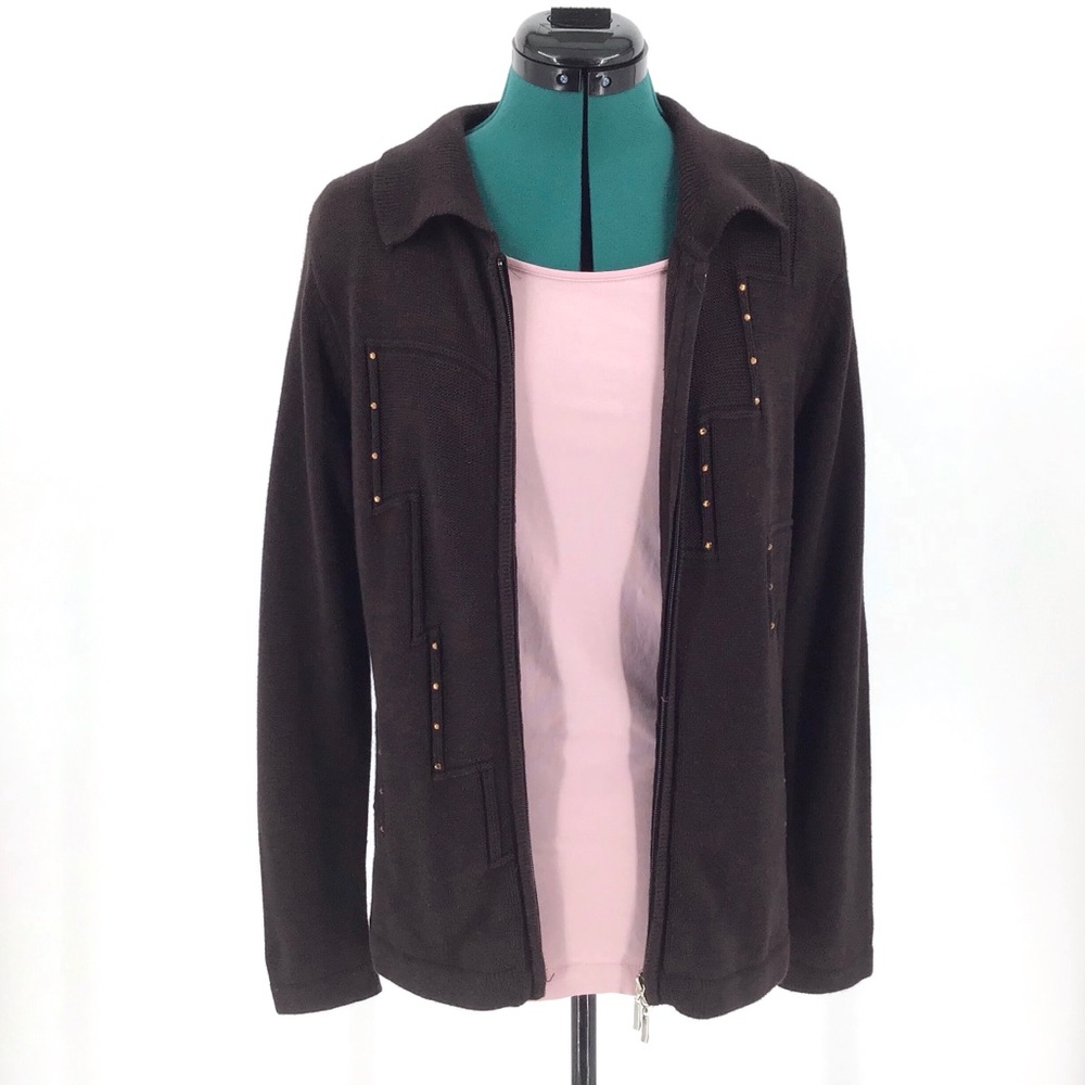 Variations Brown Cardigan with Rhinestones, Small